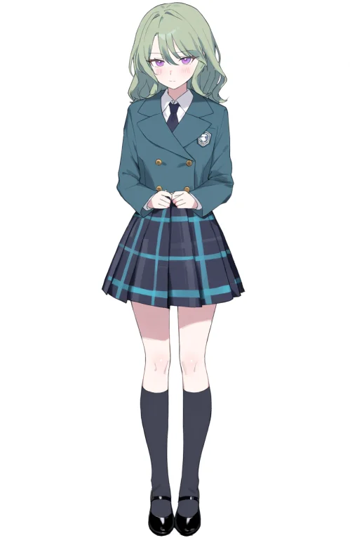1girl, Solo, Full Body, White Background, Izawa Natsume, Gre...