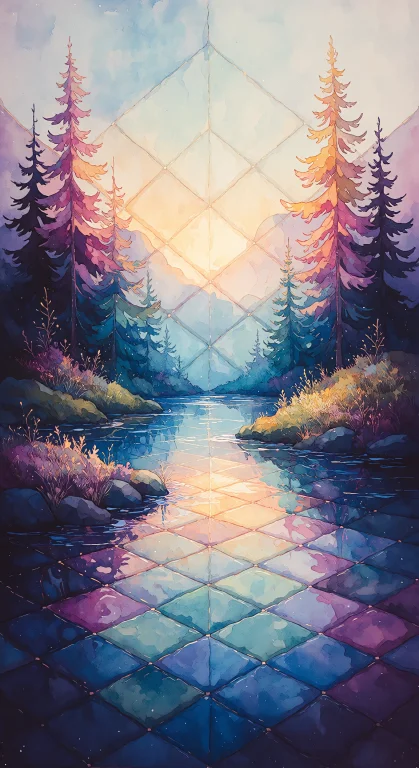 Cinematic Lighting, Arsmjstyle, Watercolor, A Quilt From Edg...