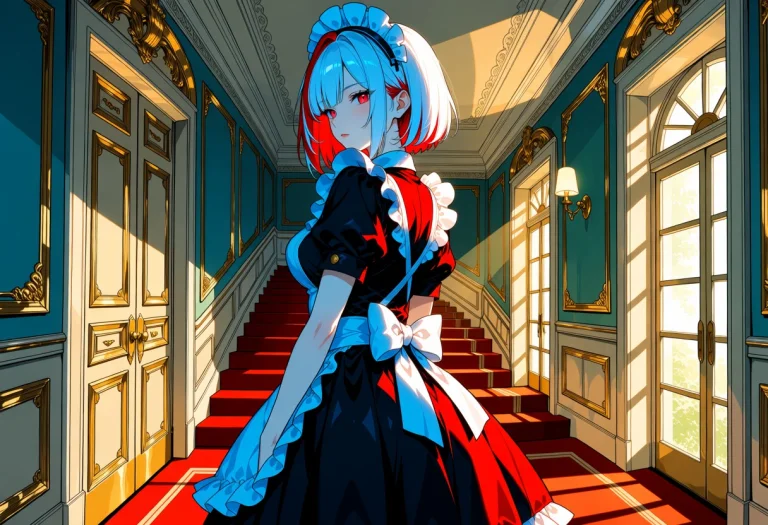 Surreal Twisting Manor Hallway, Floors And Walls And Ceiling...
