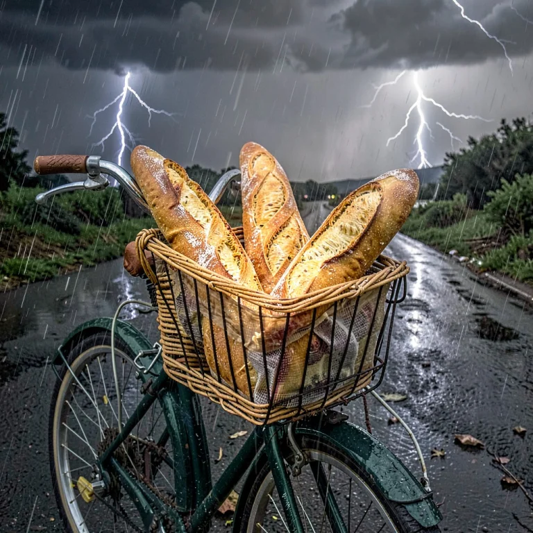 A Bicycle Basket Full Of Fresh Baguettes, Editorial Photogra...
