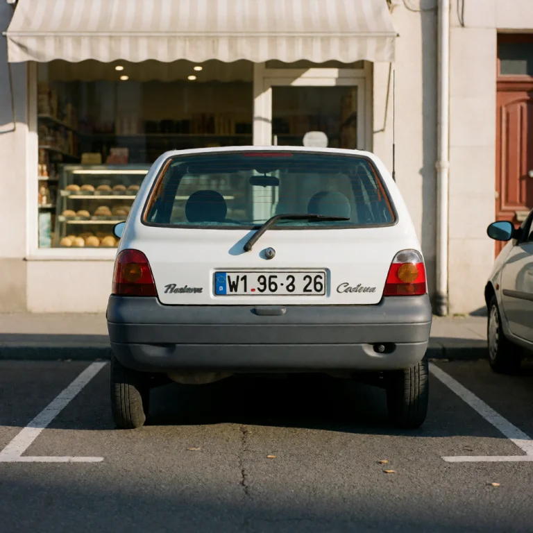 W1car, A White Renault Twingo Mk1 Three-door Parked In Front...
