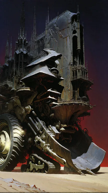 A Colossal, Ancient Mechanical Fortress, Dense With Intricat...