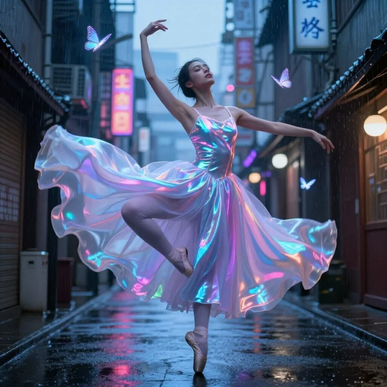 A Breathtaking Cinematic Portrait Of A Luminous Cyberpunk Ba...