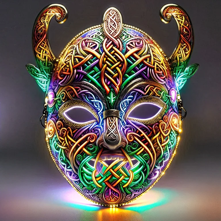 Mardi Gras Mask Led, Colorful Led Lights, Mad-viking-knot De...