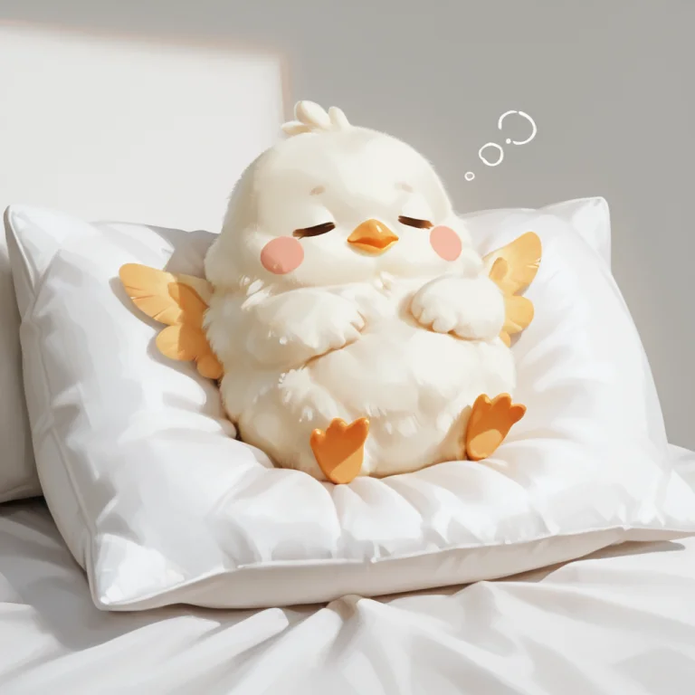 Minimalist Style A Cute Chubby Baby Chick Sticker, Lying Fla...