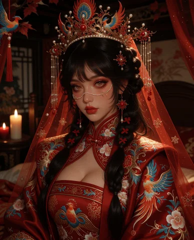 Nyacode, Niji Saccharine Style, A Beautiful Young Chinese Wo... — Stable Diffusion AI Prompt: nyacode, Niji Saccharine style, A beautiful young Chinese woman in a traditional...
