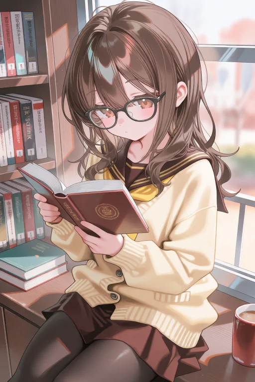 Styletrigger, A Medium Shot Of An Anime Girl With Wavy Brown...