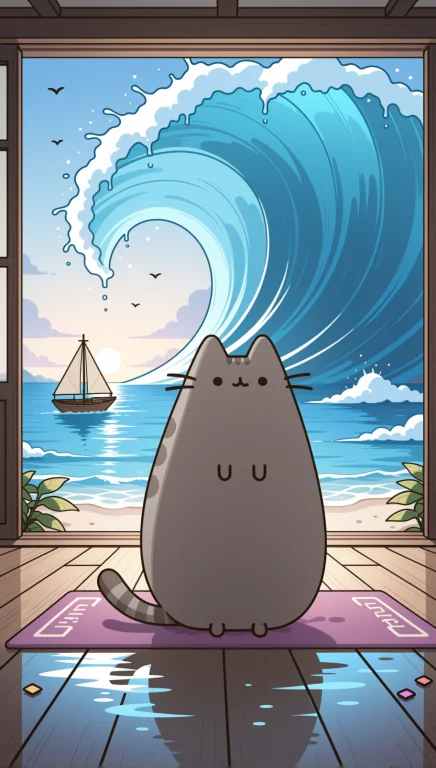 P7shc1tr0n, Pusheen Cat, Pusheen Bunny Depicted In An Imposs...