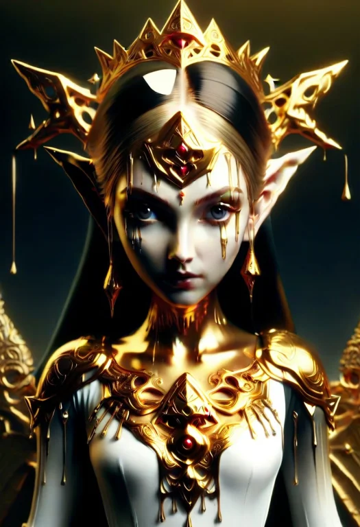 Intricate, Detailed, Princess Zelda1.5, Liquidgoldmorph