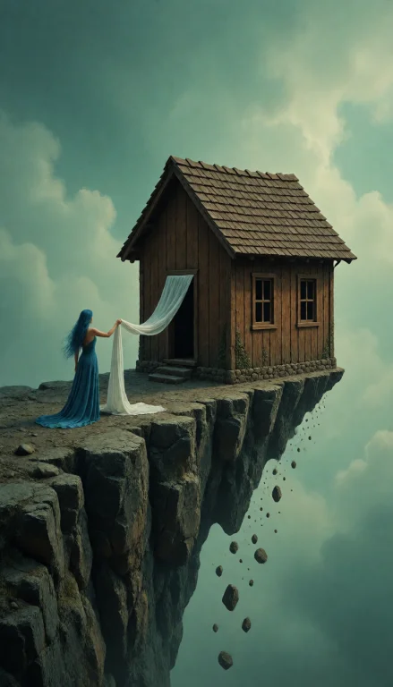 This Digital Artwork Depicts A Surreal Scene Featuring A Sma...