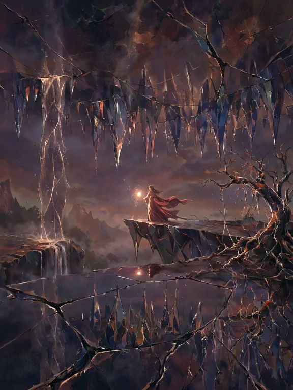 Q-f1x The Image Is A Vertical Cinematic Illustration Of A Dr...