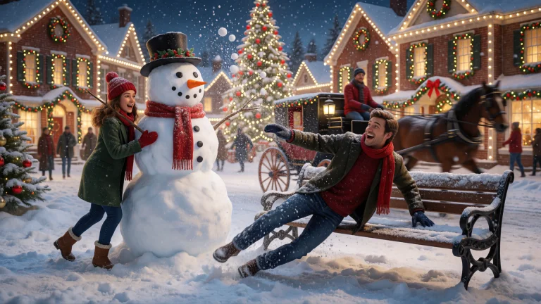 3d, Oil Painting, Epic Cinematic Christmas Rom-com, Playful...