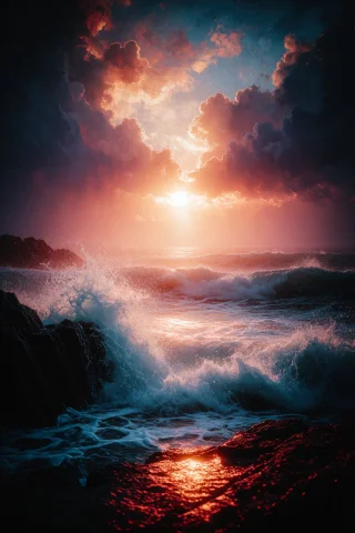 Zidiusart, Create A Cinematic, Highly Detailed Oil-on-canvas... — Stable Diffusion AI Prompt: zidiusArt, Create a cinematic, highly detailed oil-on-canvas style seascape insp...