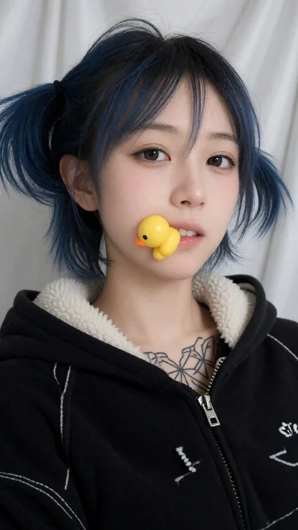 Extreme Close-up Portrait Of A Young East Asian Woman With F...