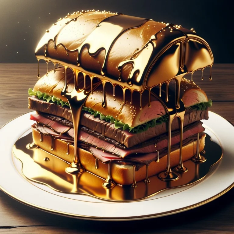 Liquidgoldmorph, A Roast Beef Sandwich On A Plate, Dripping...