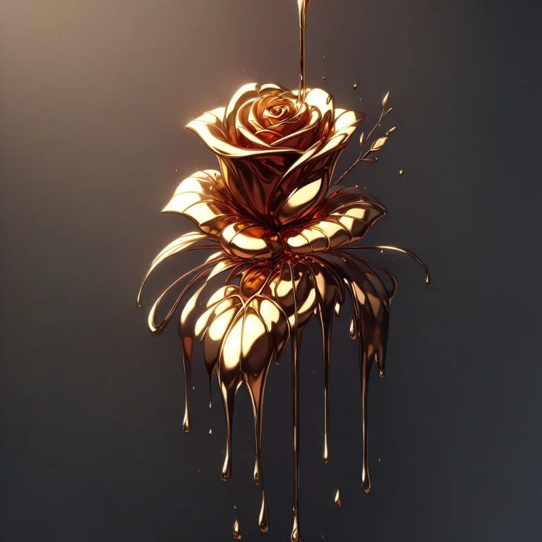 No Humans, Rose, Flower, Shiny, Liquidgoldmorph, Dripping
