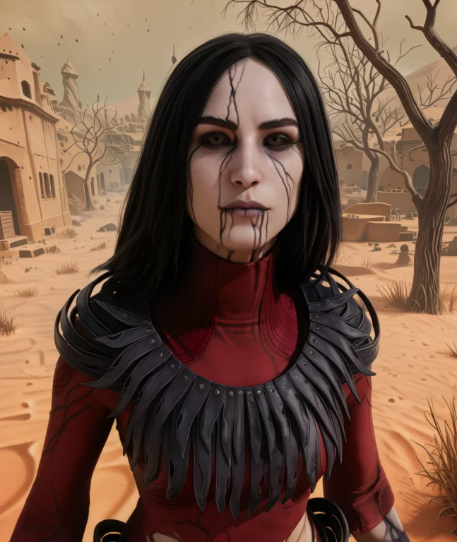 Thrtstxl,black Hair,black Sclera,facial Mark, Dress, Looking...