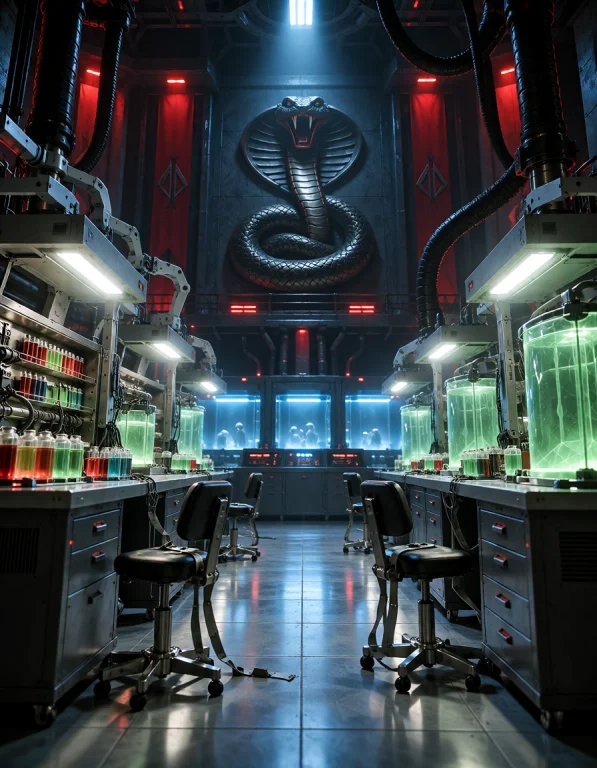 C0br4 B4s3, Photorealistic Cinematic Still Of An Empty Scien...