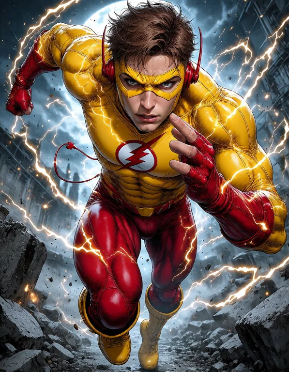 Highleveldescriptiona Comic Book Illustration Of The Flash B...