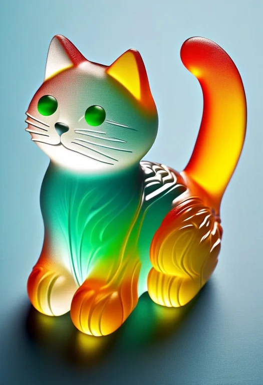 Sweet Cat, Made From Jelly, Na Tanieri,prazdne Pozadie