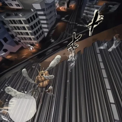 Locust, Locust Anthro. High Angle Shot Of Locust Swarm Attac... — Stable Diffusion AI Prompt: locust, Locust anthro. High angle shot of locust swarm attacking city.