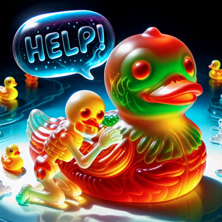 Gummymorph, Gummy Skeleton And Translucent Rubber Duck, Clea...