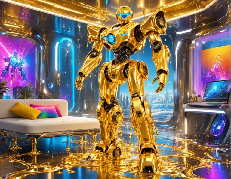 Masterpiece, Absurdres, Vibrant, A Robot, Standing Pose, Sim...