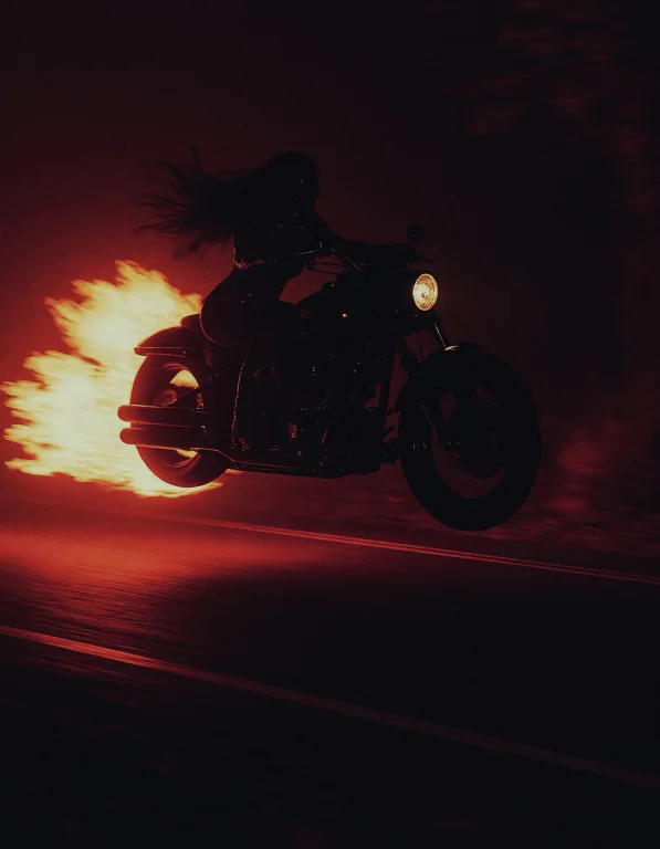 Dcsc1f1. The Image Depicts A High Shot Of A Dark Ghost Rider...