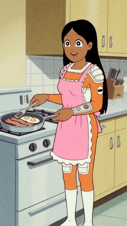 Xpsix, 2d Animation, Full Body, Psispacesuit, 1950s Kitchen,...