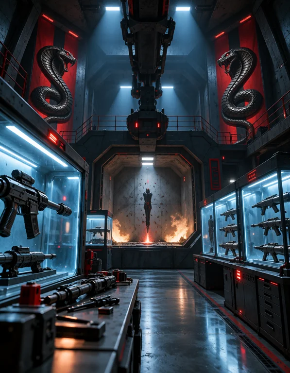 C0br4 B4s3, Photorealistic Cinematic Still Of An Empty Exper...
