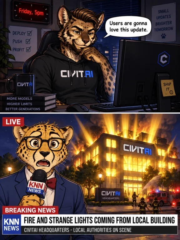 A Humorous 2 Panel Comic. Top Panel Is An Anthro Civet, As S...