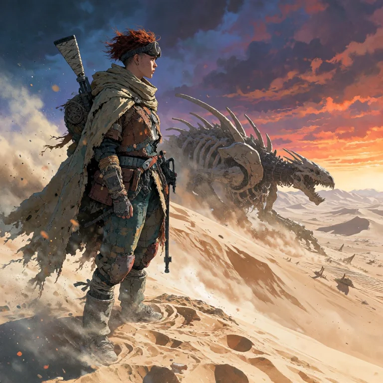 A Lone Wanderer, A Rugged Woman With Wind-swept, Short-cropp...