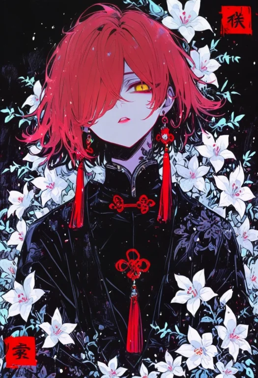 Masterpiece, Best Quality, Illustration, Ink Art, Solo, Long...