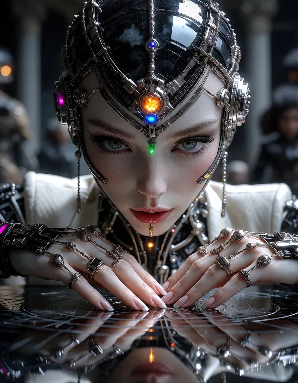A Divine Machine Oracle With A Split Symmetrical Face Design...