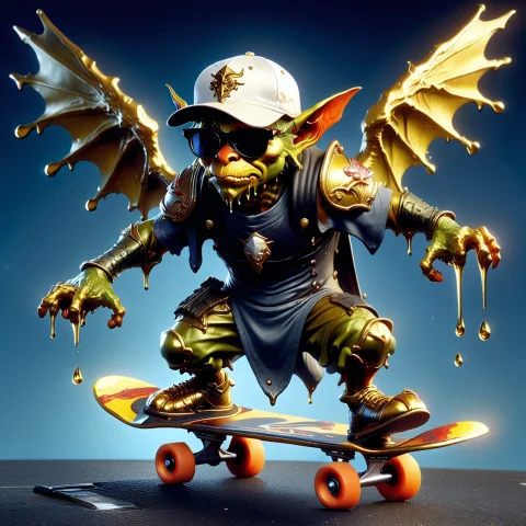 Liquidgoldmorph, Goblin Paladin, Wearing Sunglasses, Armor,... — SDXL AI Prompt: liquidgoldmorph, goblin paladin, wearing sunglasses, armor, wearing a baseball c...