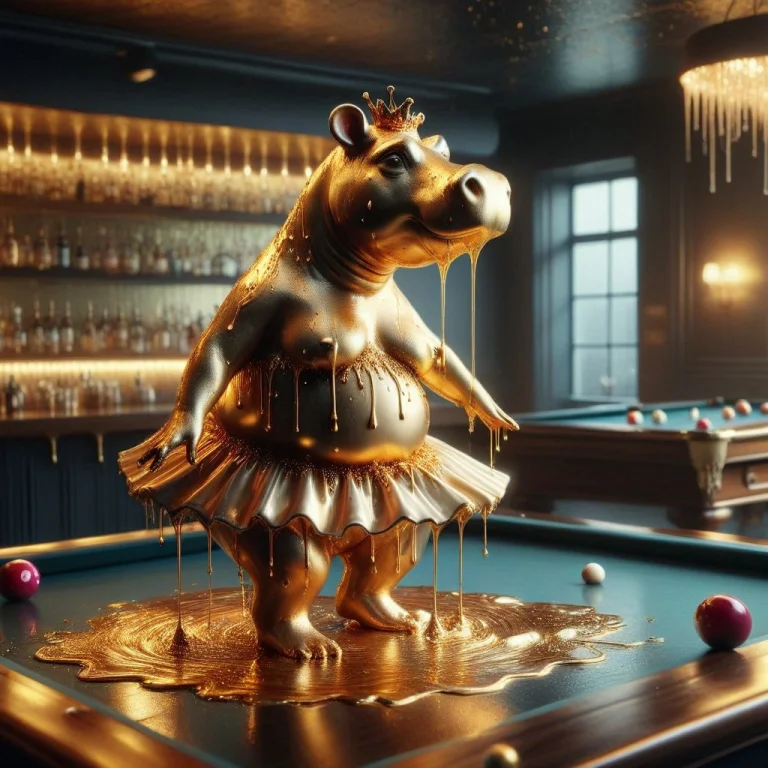 Liquidgoldmorph, Dripping Hippo Ballerina In A Tutu, Dancing...