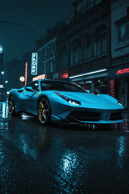 Neon Noir Blue And Cyan Scheme,loraferrari Focus0.0,8k Ultra...