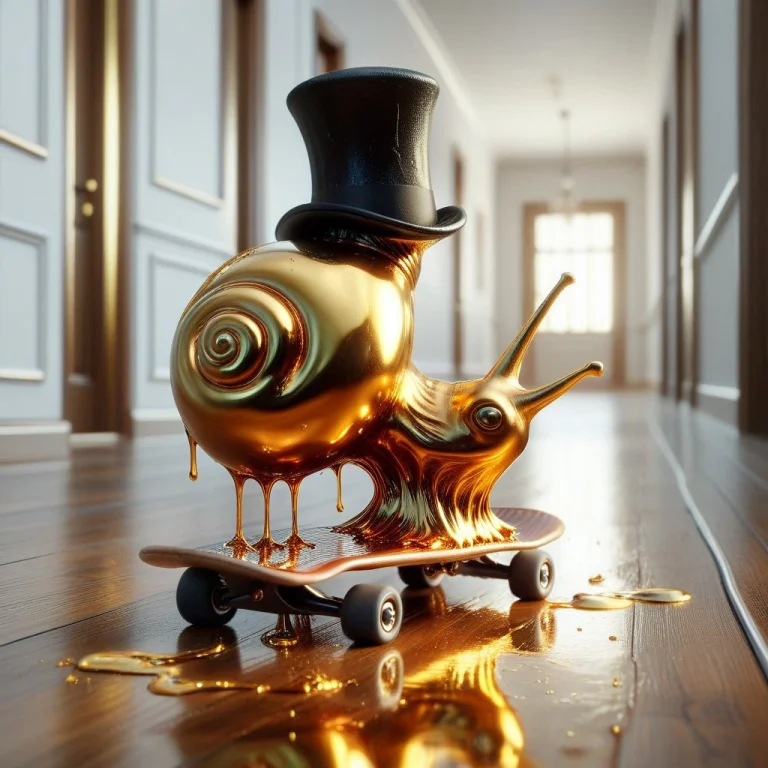 Liquidgoldmorph, Dripping Snail With A Tiny Top Hat, Racing...