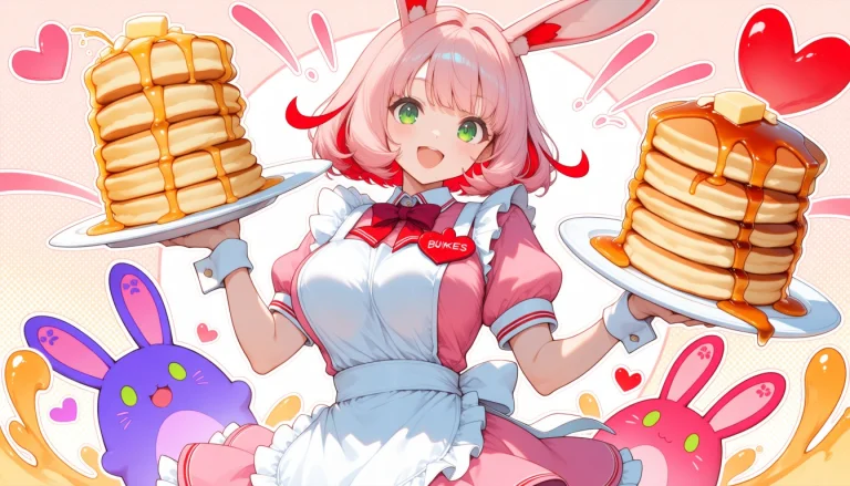 Cute Smile, Large Green Eyes, Waitress, Holding A Plate Of P...