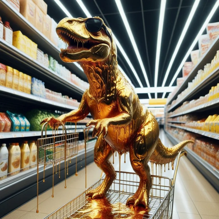 Liquidgoldmorph, Dripping T-rex In A Business Suit And Sungl...