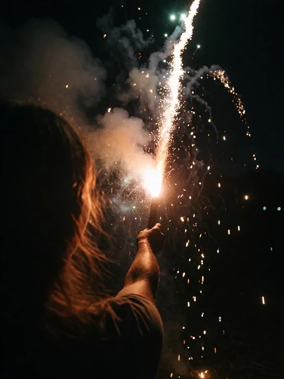 Over-the-shoulder Pov Shot Of A Woman Standing Under A Dark...
