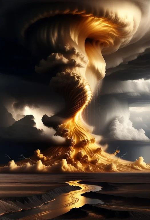 Liquidgoldmorph, An Enormous Supercell Storm Rotating Above...