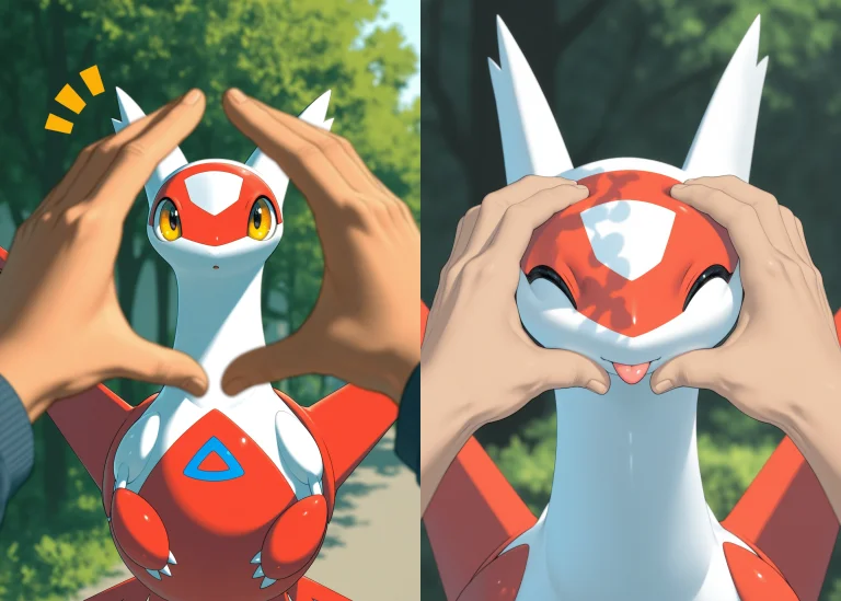 Latias, Floating, Legless, Red Body0.15 Solo Focus, No Human...