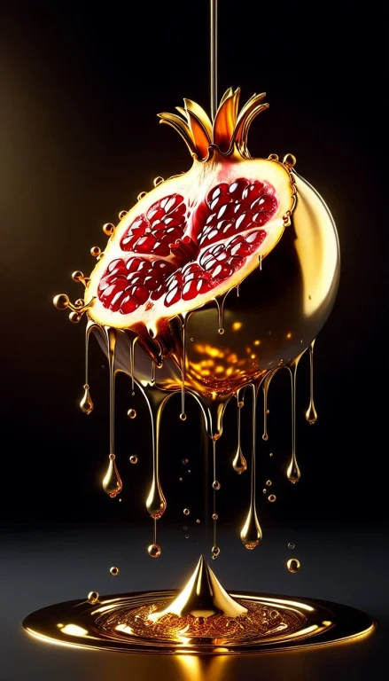 Masterpiece, Best Quality, Ultra-detailed1.2, A Sliced Pomeg...