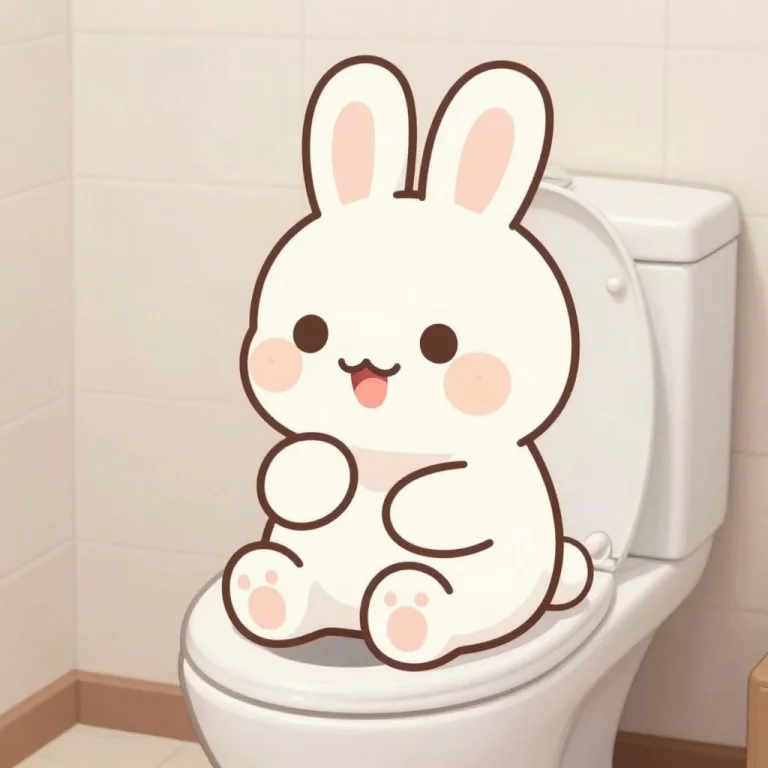 Cute Ai Bunny Kiskas Talking About How To Sit On A Toilet