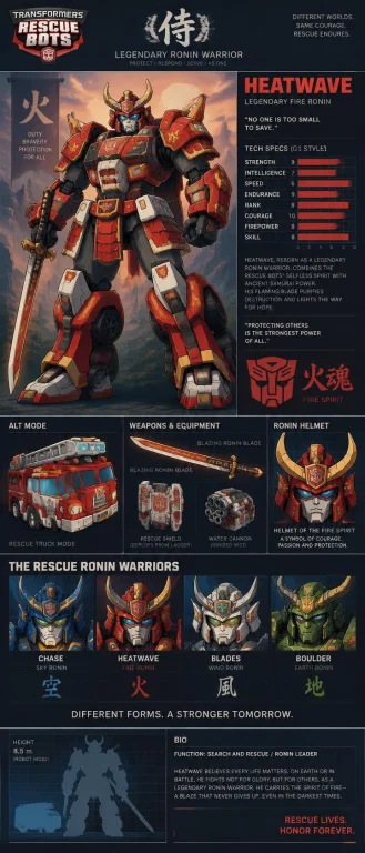 G1 Rescue Bot As A Legendary Armored Roninwarriors With Tech...