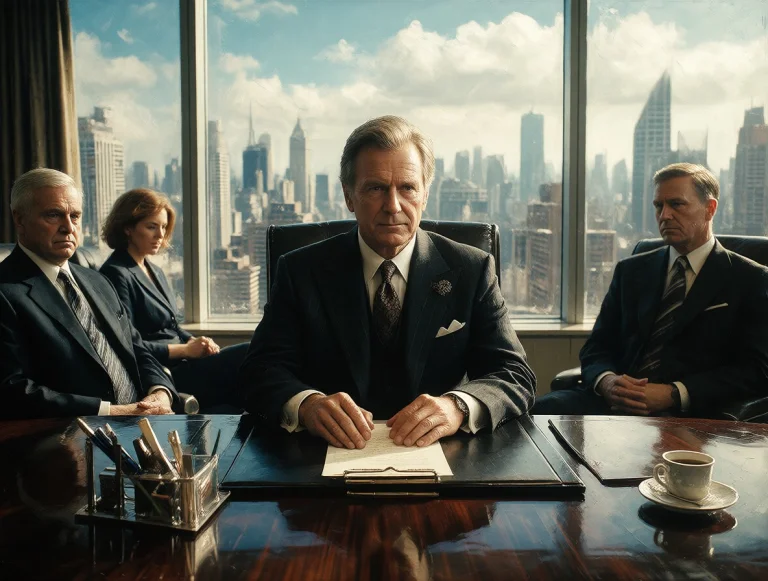An Expensive Boardroom Of Some Huge Corporation. The Image F...