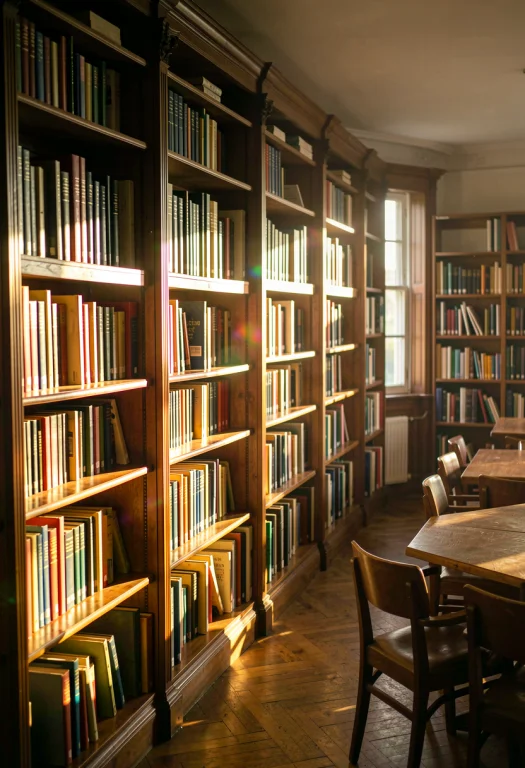 A Quiet Library In The Last Light Of Afternoon, Editorial Ph...