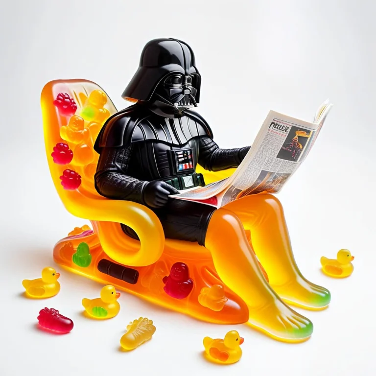 Gummymorph, A Funny Gummy Darth Vader Relaxing On A Gummy To...