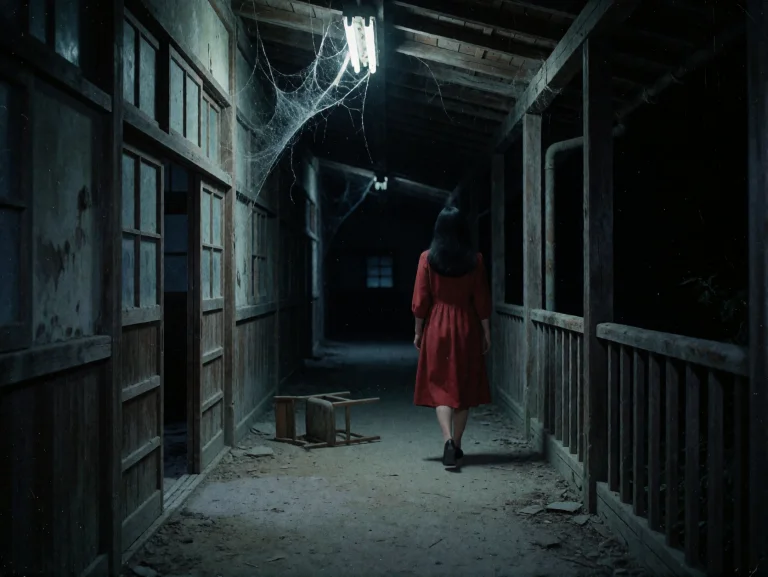 A Still Frame From A 1980s Japanese Horror Film, Live-action...